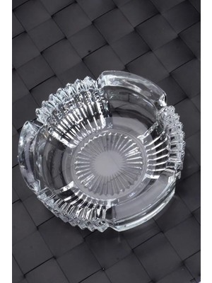 Karokstore 2 Adet Cam Kristal Lüks Küllük - Kül Tablası - Yuvarlak Kül Tabağı