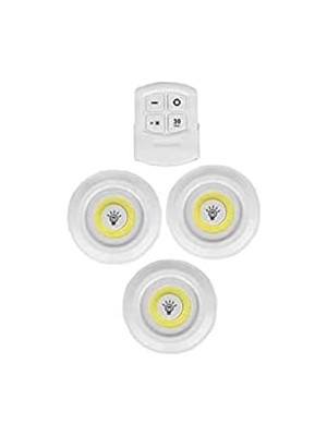Karokstore 3'lü Uzaktan Kumandalı Yapışkanlı Kablosuz LED Spot Lambalar