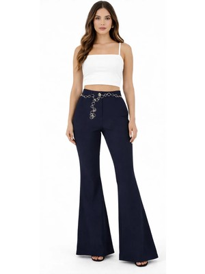 Modaplaza Kadın Zincir Kemerli Ispanyol Pantolon 9995