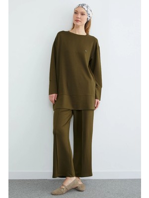 FullaModa Fullamodest Büyük Beden Çimalı Modal 2 Li Takım