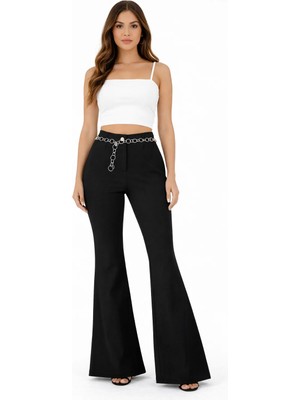 Modaplaza Kadın Zincir Kemerli Ispanyol Pantolon 9995