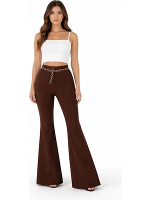 Modaplaza Kadın Zincir Kemerli Ispanyol Pantolon 9995