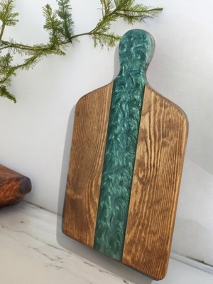 Feyza Design El Yapımı Epoksi Doğal Ahşap Kesme Tahtası, Şık ve Dayanıklı Tasarım