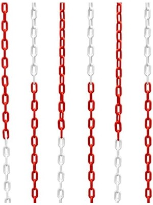 Karokstore LR-6PC1031 6mm 25 Metre Plastik Trafik Zinciri, Kırmızı Beyaz