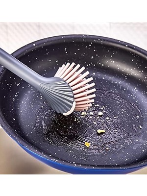 Karokstore Silikon Fırçalı Mutfak Banyo Sıvı Sabunluk Süngerlik Seti