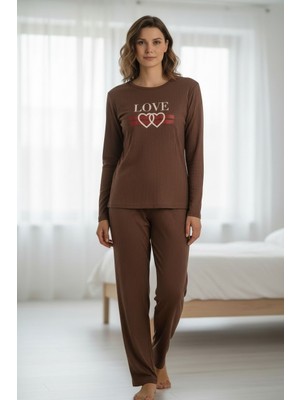 North Stand Interlok Kumaş Baskılı Kadın Pijama Takımı