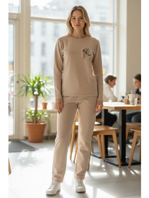 North Stand Interlok Kumaş Baskılı Kadın Pijama Takımı