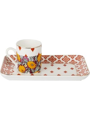 Karokstore Art Eliana Tepsili Kahve Fincan Seti