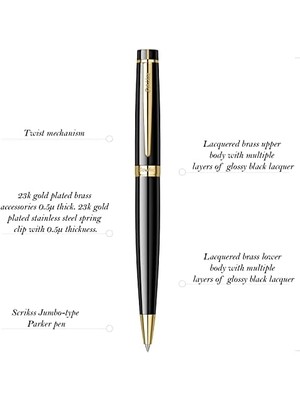 Karokstore Honour 38 Tükenmez Kalem Siyah Altın