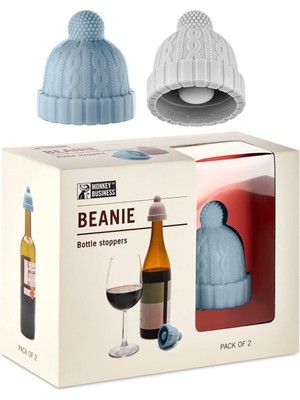 Feyza Design Mavi ve Gri Silikon Şarap Şişe Tıpası Seti, Şık ve Kullanışlı Tasarım