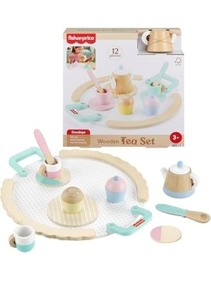 Karokstore Ahşap Çay Seti Okul Öncesi Çağdaki Çocuklar Için 12 Ahşap Parçadan Oluşan Ahşap Çay Partisi Seti HXT82