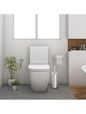 Karokstore Metal Wc Fırçası, Krom Tuvalet Temizleme Fırçası, Paslanmaz Çelik Saplı, Dayanıklı ve Hijyenik Banyo Aksesuarı