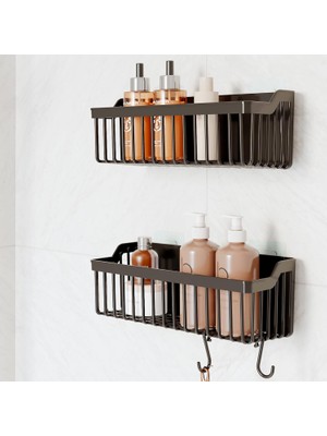 Banyor Yapışkanlı Banyo Rafı, 2'li Banyo Düzenleyici, Duş Rafı Organizer Şampuanlık, Duşakabin Rafı,