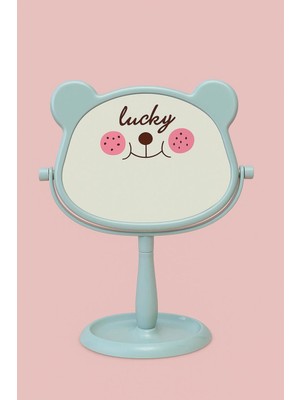 Özgürce Mini Pembe Makyaj Aynası, Kulak Figürlü, Şık ve Taşınabilir Tasarım