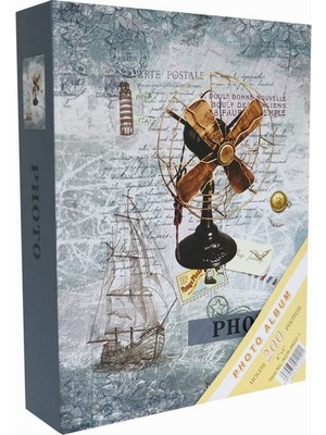 Rabsev Fotoğraf Albümü 10X15CM 200 Fotoğraf Kapasiteli Renkli Pervane Desenli Anı Albümü