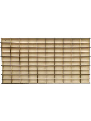Ahşap 1/64 Hobi Araba Rafı Yatay 100 Araçlık (Akçaağaç, Mdf)