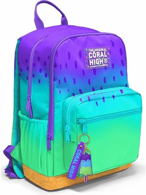 High Dört Bölmeli Mor Lila Renk Geçişli Ortaokul Çantası - Kız Çocuk