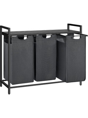 Çamaşır Sepeti 3 Bölmeli, Raflı Çamaşır Sepeti, Çamaşır , Oxford Kumaştan Çekilebilir Çamaşır Torbas