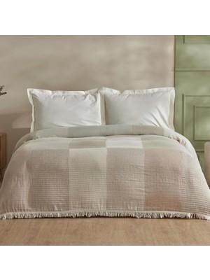 Home Cube %100 Pamuk Çift Kişilik Müslin Pike Bej