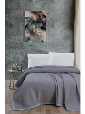 %100 Pamuk Petekli Klimalı Pike Tek Kişilik 170X240 Gri