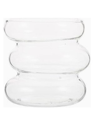 Asimetrik Dalgalı Cam Bardak 2’li Set 530 ml Geniş Hacimli Borosilikat Kahve ve Sunum Bardağı, Estet