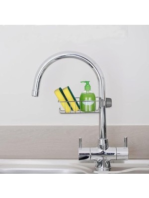 Sas Haus Mutfak Banyo Duş Musluk Üstü Rafı Sabun Sünger Askısı Raf Tek Kat