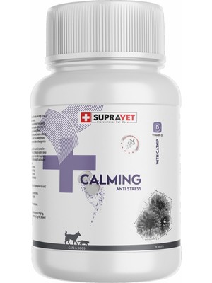 Supravet Kedi ve Köpekler Için Sakinleştirici Calming Tablet + Vitamin D (75 Tablet)