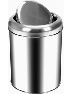 Vinoks Premium Serisi Pratik Döner Kapaklı 5 Litre Mutfak/banyo Çöp Kovası Paslanmaz Krom, 5l