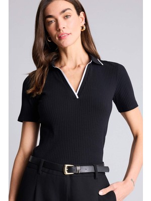 DeFacto Slim Fit Polo Yaka Fitilli Kaşkorse Tişört E5786AX26SP