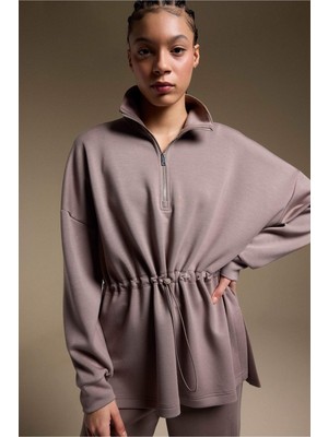 DeFacto Long Fit Dik Yaka Modal Sporcu Sweatshirt F9065AX26SP