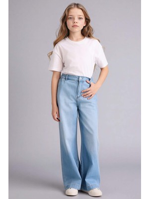 DeFacto Wide Leg Jean Pantolon Kız Çocuk G0304A826SM