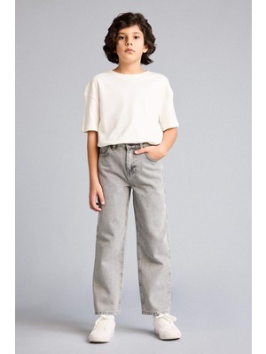 DeFacto Wide Leg Düz Paça Jean Pantolon Erkek Çocuk F8433A826SM