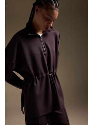 DeFacto Long Fit Dik Yaka Modal Sporcu Sweatshirt F9065AX26SP