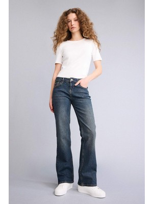 DeFacto Düşük Bel Jean Yıkamalı Pantolon H0136AX26SP