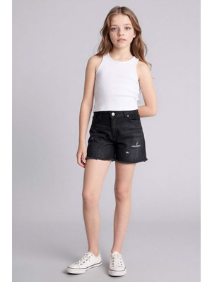 DeFacto Yırtık Detaylı Pamuklu Şort Kız Çocuk D7106A826SM