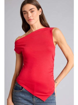 DeFacto Slim Fit Tek Omuzlu Ribana Bluz F2453AX26SM