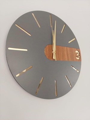 Ahşap Sessiz Akar Mekanizmalı Ev Ofis Çift Renk Duvar Saati