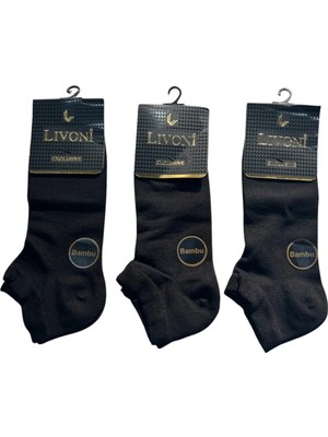 Liyuza Livoni Dikişsiz Bambu Erkek Patik Çorap 3 Adet