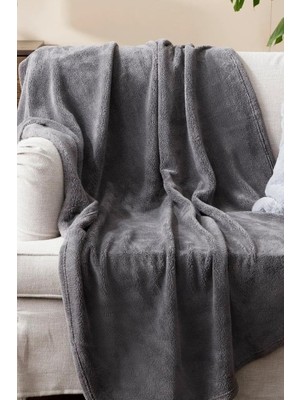 Wellsoft Battaniye, Antrasit Televizyon Battaniyesi, Peluş, Polar Battaniye, Çift Kişilik 220 * 230