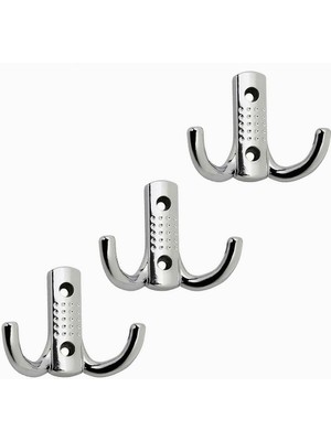 Nobel Vestiyer Duvar Askısı Dolap Elbise Banyo Askılığı Krom Askı (3 Adet)