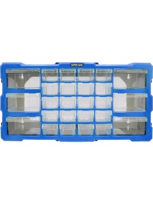 Süper Bag Mono Blok Çekmece Seti 26'li Hobby Organizer Seti Monoblok Çekmece Vida Dübel Takı ASR6004