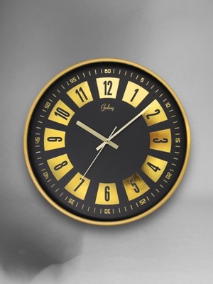 D-218-A-12 Parçalı Kadran 30 cm Sessiz Akar Duvar Saati Gold