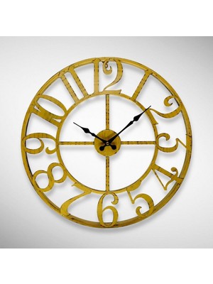 DM40 Rakamlı Metal Duvar Saati 40 Cm, Gold