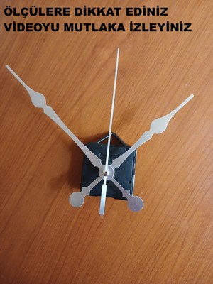 Cnr Shop Saat Mekanizması 18 mm Şaft Boyu Akar Sessiz Çalışır, Büyük Boy Akrep-Yelkovan-Saniye-(Askılı)