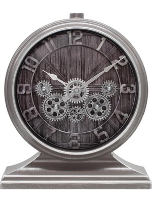 Efe Mark Premium Serisi Antik Eskitme Kadranlı Döner Çarklı 32X28 cm Ev ve Ofis Masa ve Duvar Saati