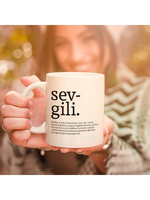 Sevgili Kelime Anlamlı Hediyelik Kupa Bardak
