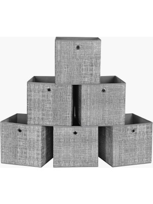 Saklama , 6'lı Set, Dokunmamış Kumaştan Yapılmış Saplı Düzenleme Kutuları, Katlanır , Giysi Saklama,