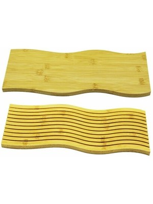 Dalgalı Çift Taraf Tasarımlı Ahşap Sunum Tepsisi