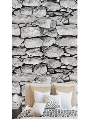 Kyrotech Taş Duvar Desenli Kendinden Yapışkanlı Folyo (3 Metre-60 Cm), Vinil, Dekor Folyosu, Pvc Çık