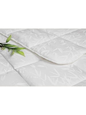 Bambu Soft Çiçek Desenli Pamuk Karışımı Yorgan, Beyaz, Tek Kişilik